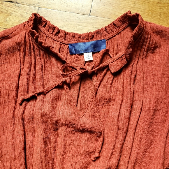 Rust Orange Summer Dress sz Large - Picture 2 of 3